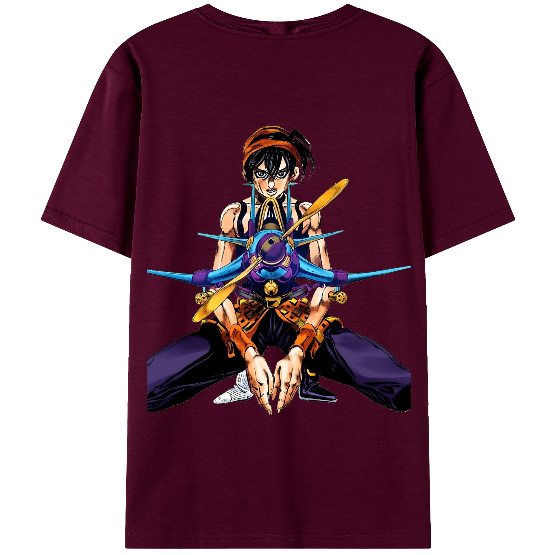 （画像用） ジョジョの奇妙な冒険 ナランチャ?ギルガ JoJo's Bizarre Adventure Narancia Ghirga レディース半袖Tシャツ(バックプリント)